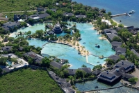 An aerial view of Plantation Bay.